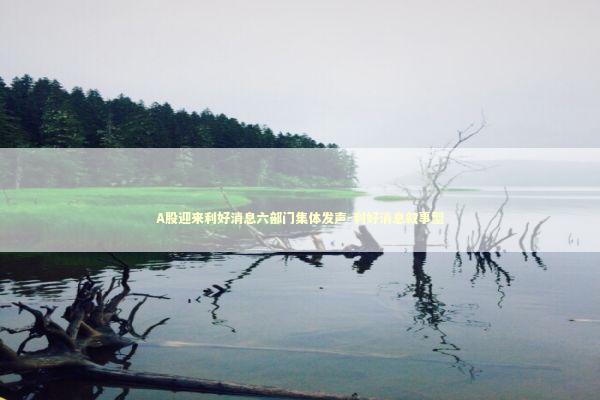 A股迎来利好消息六部门集体发声-利好消息叙事型 新闻